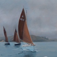 Shrimpers racing in the Camel Estuary SOLD