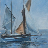 Welsh Lugger at Falmouth  SOLD