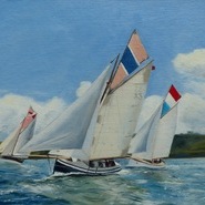 Working Boats racing at Falmouth, Agnes, Mildred & Moon